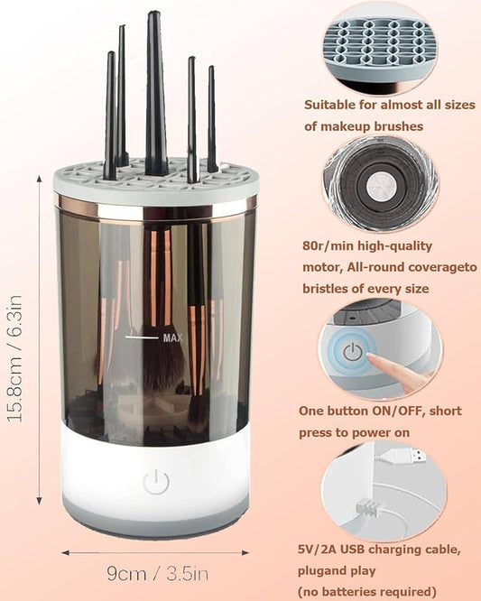 7-in-1 Electric Makeup Brush Cleaner Machine – USB Automatic Deep Cleaning & Drying Tool for All Brush Sizes