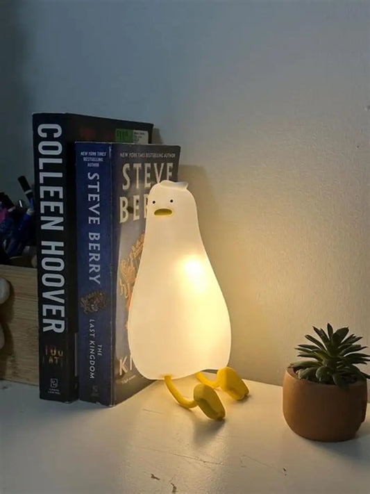 Cute Duck LED Night Light – Soft Silicone Rechargeable Bedside Lamp