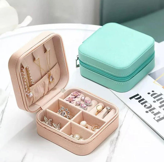 Luxury Mini Jewelry Organizer Box – Travel Ring & Necklace Storage Case