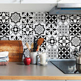 Peel & Stick Kitchen Backsplash Tiles – Black & White Moroccan Design